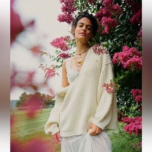 Free people cuddle v neck sweater